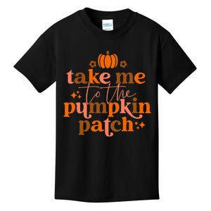 Take Me To The Pumpkin Patch Autumn Fall Thanksgiving Retro Kids T-Shirt