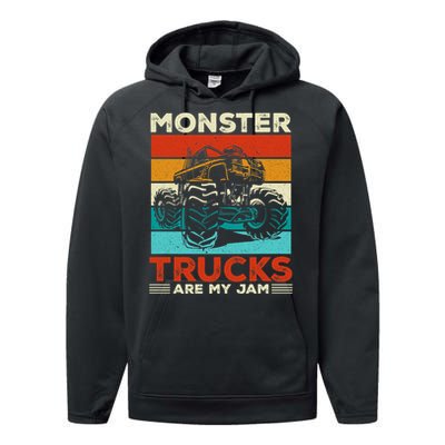 Toddler Monster Truck Are My Jam Costume Wo Boys Girls Premium Performance Fleece Hoodie