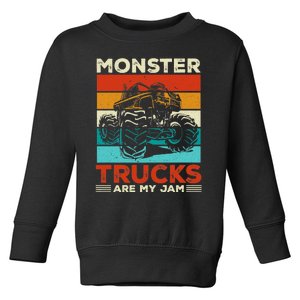 Toddler Monster Truck Are My Jam Costume Wo Boys Girls Premium Toddler Sweatshirt