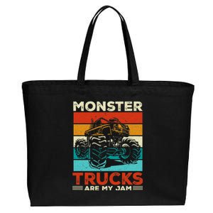 Toddler Monster Truck Are My Jam Costume Wo Boys Girls Premium Cotton Canvas Jumbo Tote