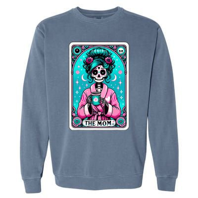 The Mom Tarot Card Skeleton Witch Mom Skull Garment-Dyed Sweatshirt