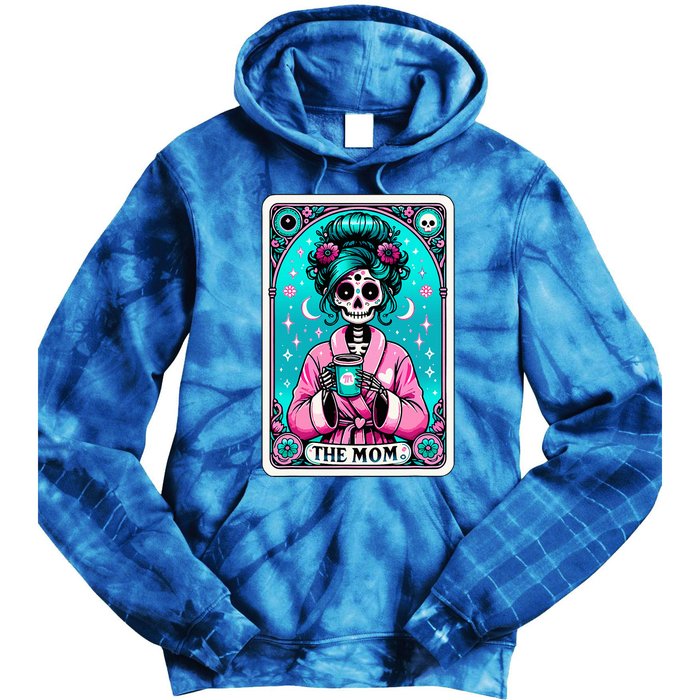 The Mom Tarot Card Skeleton Witch Mom Skull Tie Dye Hoodie