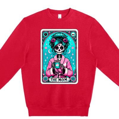 The Mom Tarot Card Skeleton Witch Mom Skull Premium Crewneck Sweatshirt