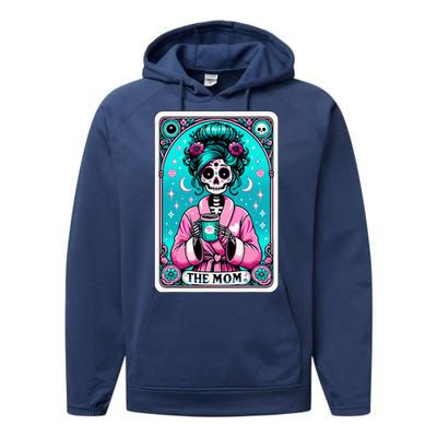 The Mom Tarot Card Skeleton Witch Mom Skull Performance Fleece Hoodie