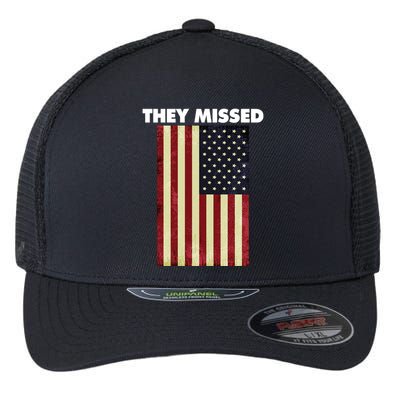 They Missed Trump Rally Shooting Gun Shot Flexfit Unipanel Trucker Cap
