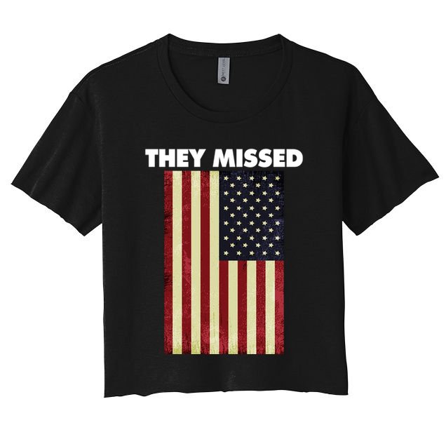 They Missed Trump Rally Shooting Gun Shot Crop Top
