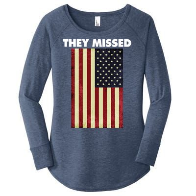 They Missed Trump Rally Shooting Gun Shot Women's Perfect Tri Tunic Long Sleeve Shirt