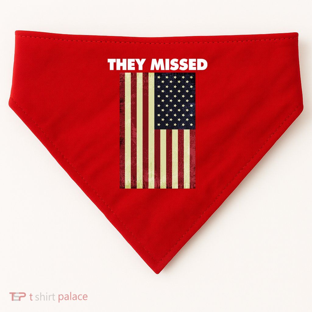 They Missed Trump Rally Shooting Gun Shot USA-Made Doggie Bandana