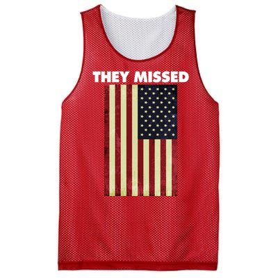 They Missed Trump Rally Shooting Gun Shot Mesh Reversible Basketball Jersey Tank