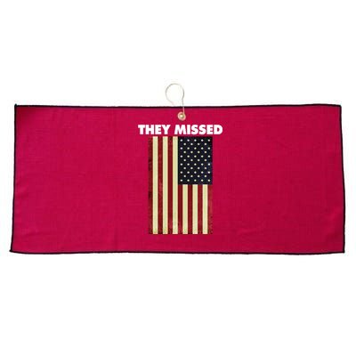 They Missed Trump Rally Shooting Gun Shot Large Microfiber Waffle Golf Towel