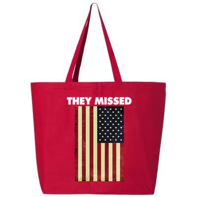 They Missed Trump Rally Shooting Gun Shot 25L Jumbo Tote