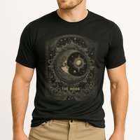 The Moon Tarot Card Goth Emo Occult Graphic Cooling Performance Crew T-Shirt