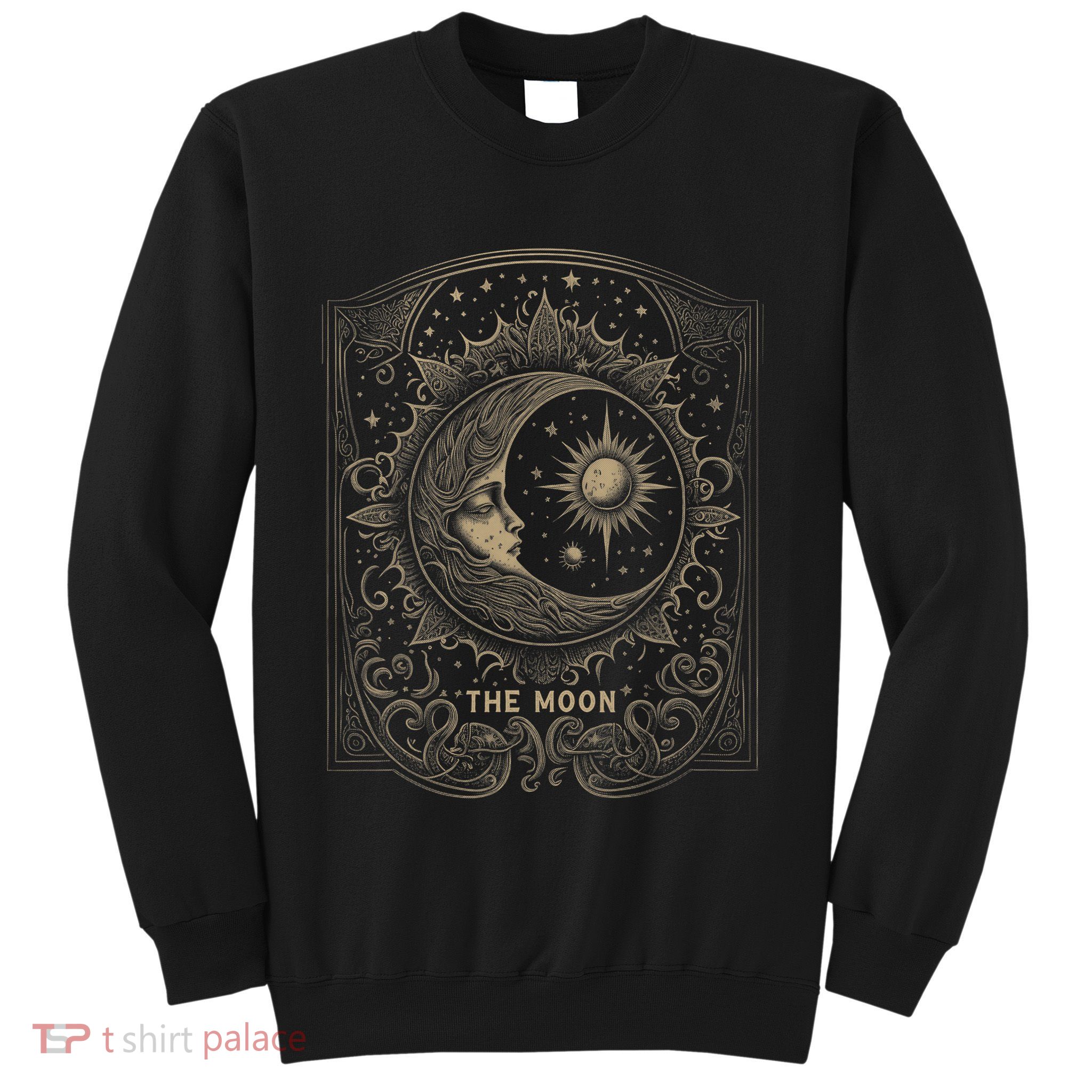 The Moon Tarot Card Goth Emo Occult Graphic Sweatshirt