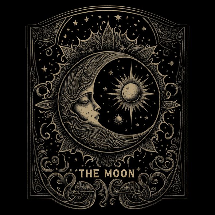 The Moon Tarot Card Goth Emo Occult Graphic Sweatshirt