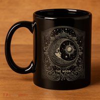 The Moon Tarot Card Goth Emo Occult Graphic 11oz C Handle Ceramic Mug