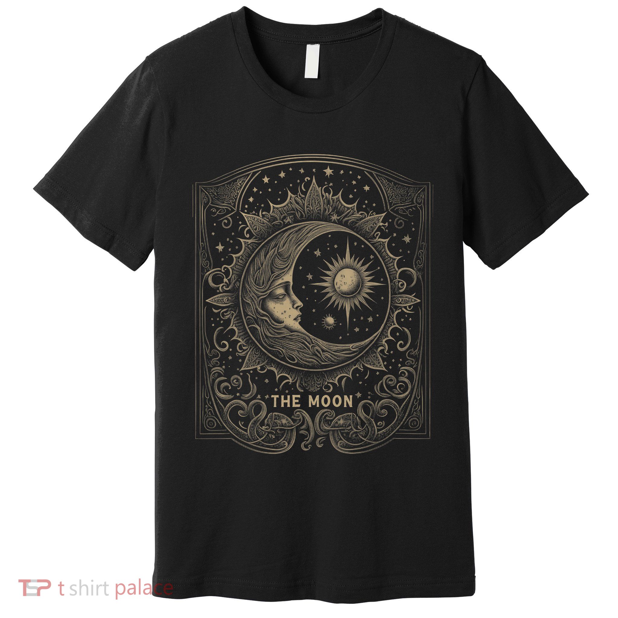 The Moon Tarot Card Goth Emo Occult Graphic Premium T-Shirt