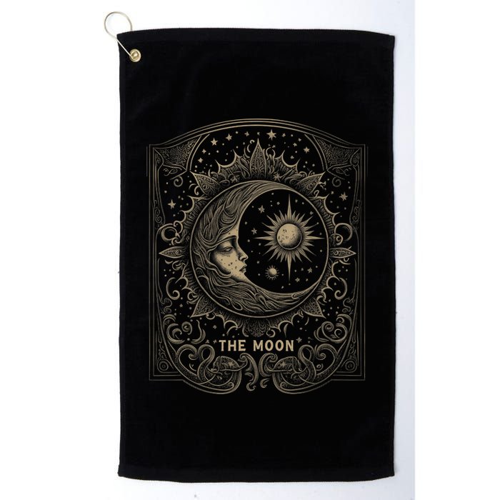 The Moon Tarot Card Goth Emo Occult Graphic Golf Towel