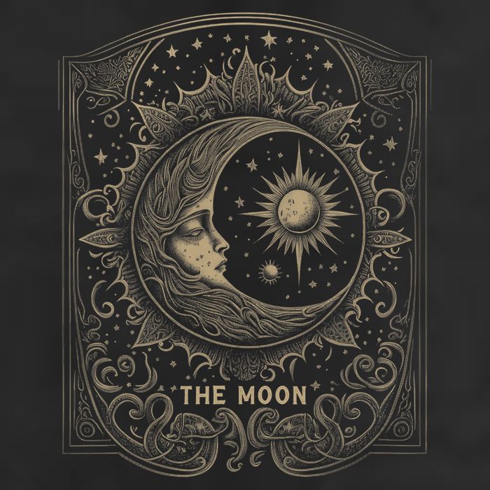 The Moon Tarot Card Goth Emo Occult Graphic Golf Towel