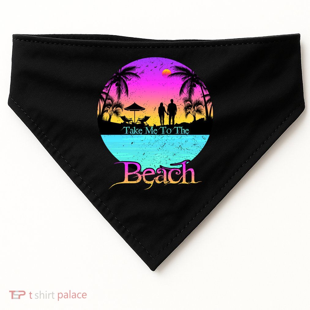 Take Me To The Beach With A Summer Couple USA-Made Doggie Bandana