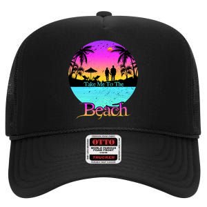 Take Me To The Beach With A Summer Couple High Crown Mesh Back Trucker Hat