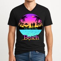 Take Me To The Beach With A Summer Couple V-Neck T-Shirt