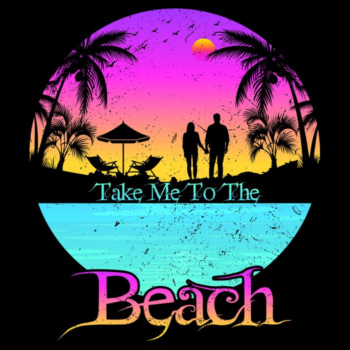 Take Me To The Beach With A Summer Couple Drawstring Bag