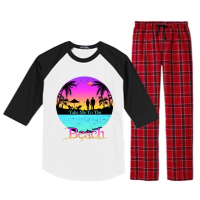 Take Me To The Beach With A Summer Couple Raglan Sleeve Pajama Set