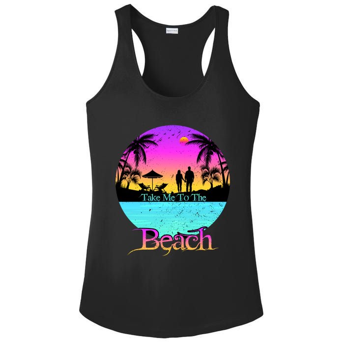 Take Me To The Beach With A Summer Couple Ladies PosiCharge Competitor Racerback Tank