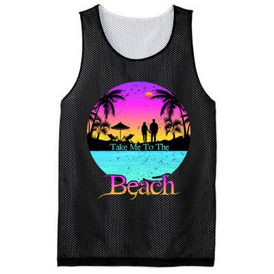 Take Me To The Beach With A Summer Couple Mesh Reversible Basketball Jersey Tank