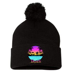 Take Me To The Beach With A Summer Couple Pom Pom 12in Knit Beanie