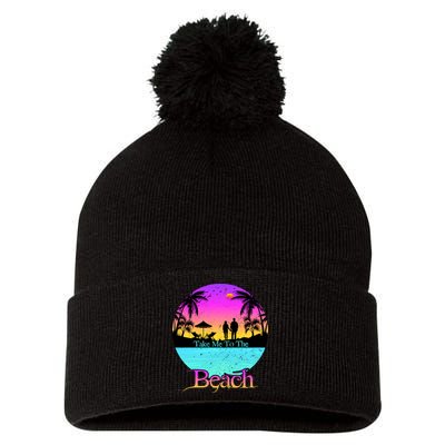 Take Me To The Beach With A Summer Couple Pom Pom 12in Knit Beanie