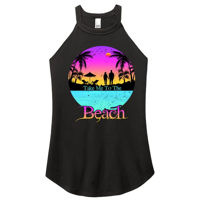 Take Me To The Beach With A Summer Couple Women's Perfect Tri Rocker Tank