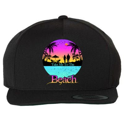 Take Me To The Beach With A Summer Couple Wool Snapback Cap
