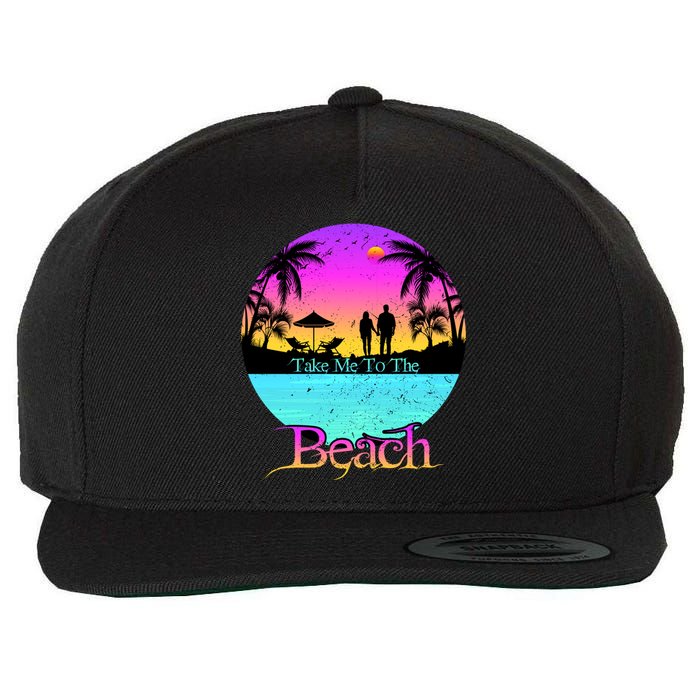 Take Me To The Beach With A Summer Couple Wool Snapback Cap