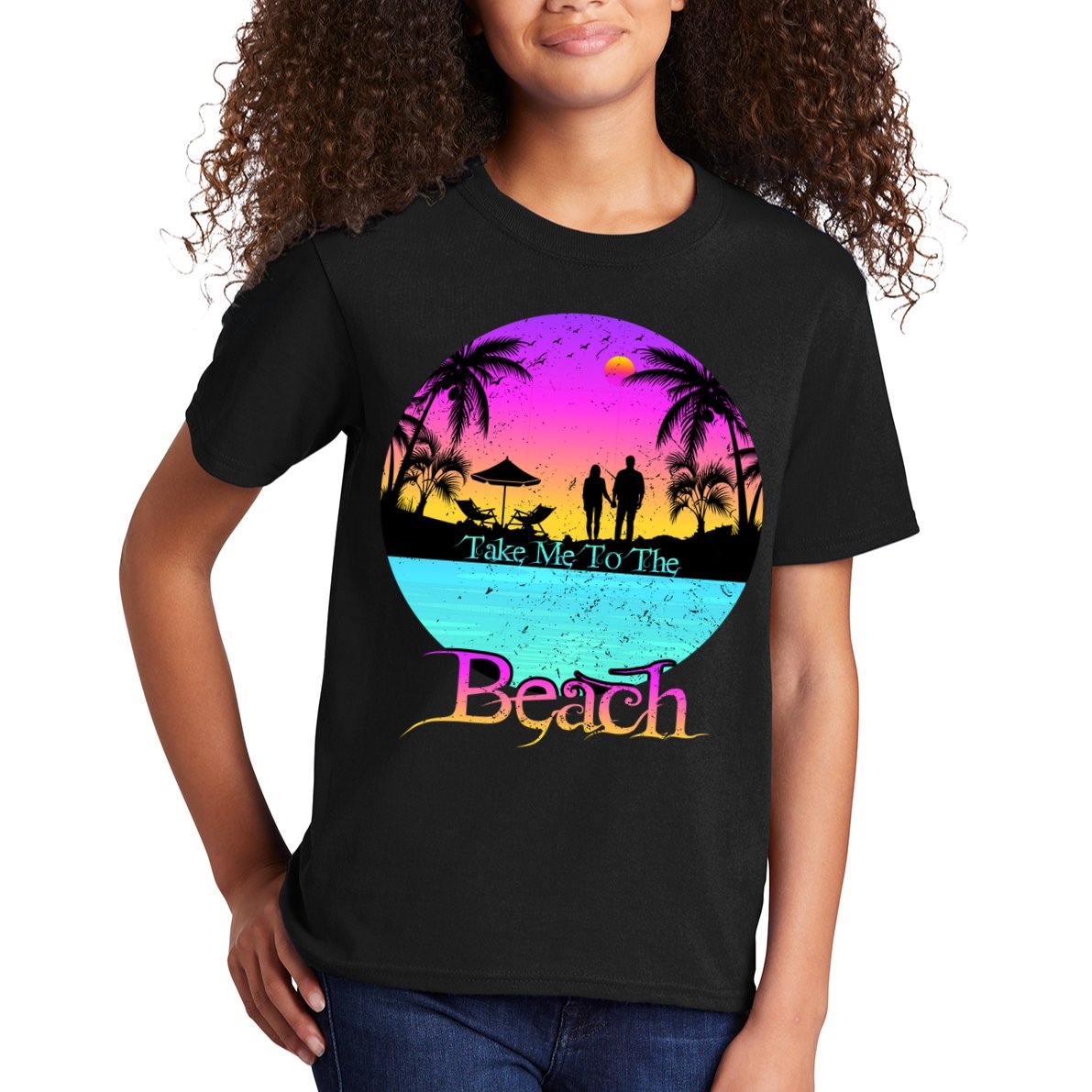 Take Me To The Beach With A Summer Couple Kids T-Shirt