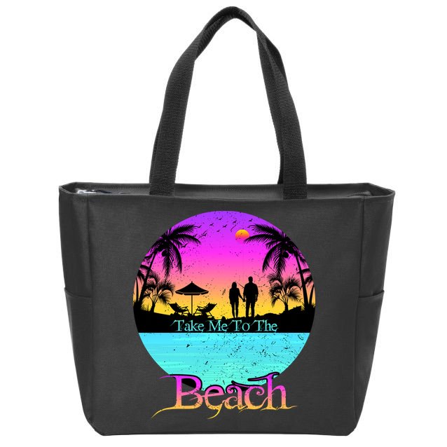 Take Me To The Beach With A Summer Couple Zip Tote Bag