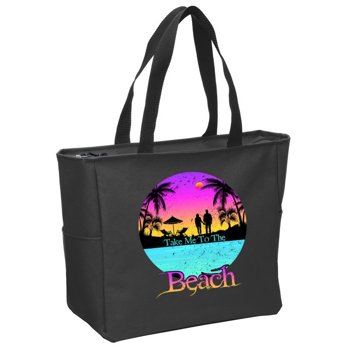 Take Me To The Beach With A Summer Couple Zip Tote Bag