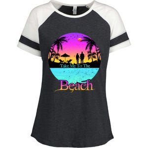 Take Me To The Beach With A Summer Couple Enza Ladies Jersey Colorblock Tee