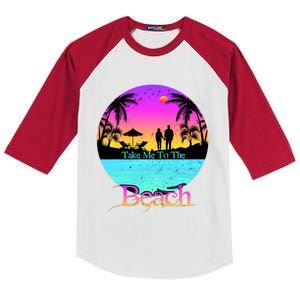 Take Me To The Beach With A Summer Couple Kids Colorblock Raglan Jersey