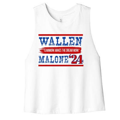 Teamwork Makes The Dream Work Malone 24 Women's Racerback Cropped Tank