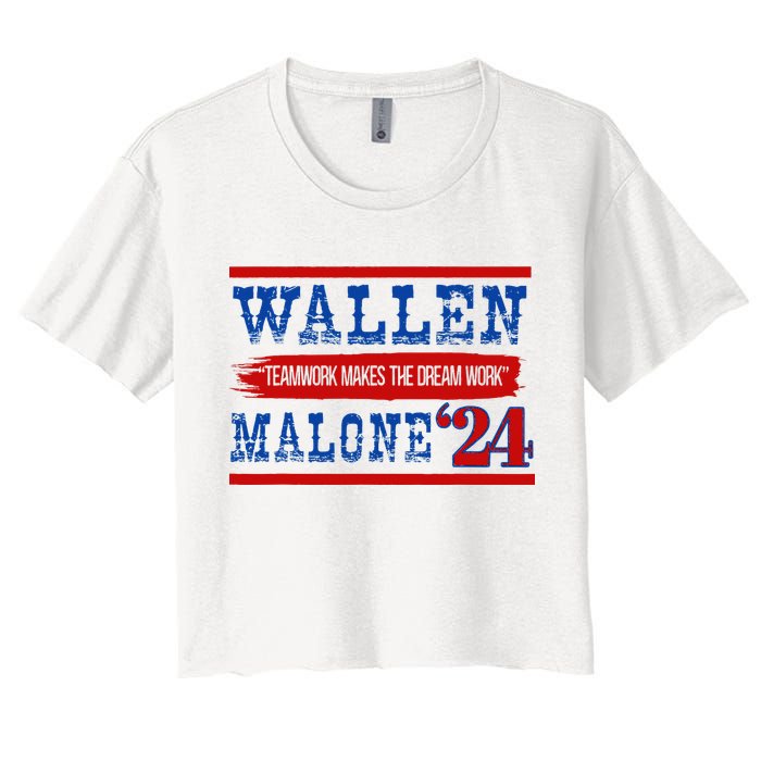 Teamwork Makes The Dream Work Malone 24 Women's Crop Top Tee