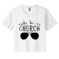 Take Me To The Church Christian Country Concert Women's Crop Top Tee