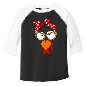 Turkey Mom Thanksgiving Funny Turkey Face Leopard Sunglasses Toddler Fine Jersey T-Shirt