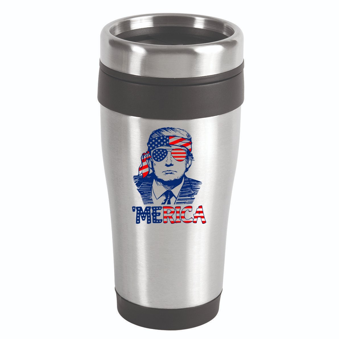 Trump Merica Trump Funny 4th Of July 16oz Travel Tumbler