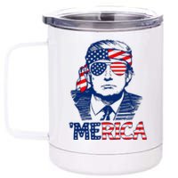 Trump Merica Trump Funny 4th Of July 12 oz Stainless Steel Tumbler Cup