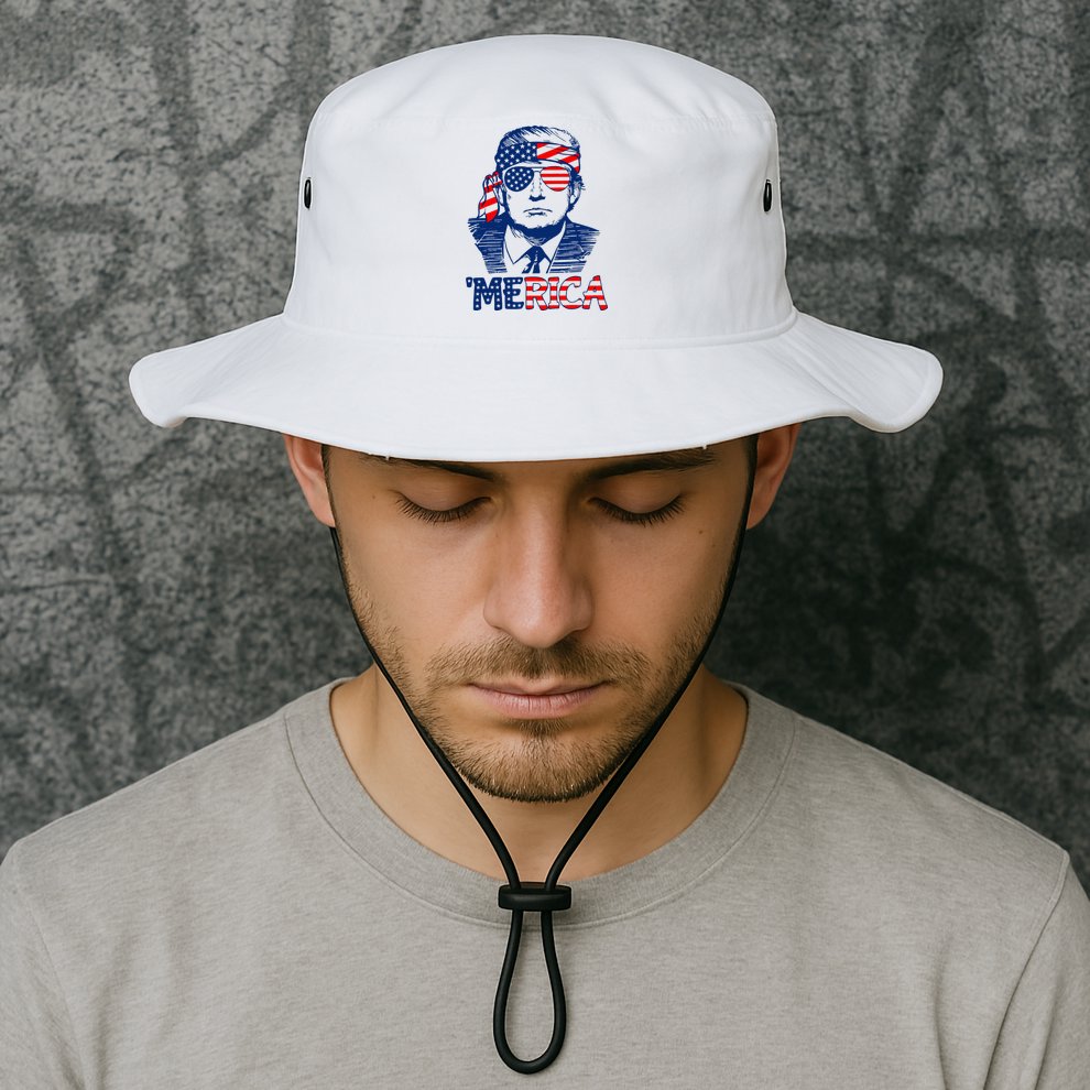 Trump Merica Trump Funny 4th Of July Bucket Hat