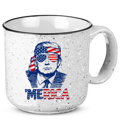 Trump Merica Trump Funny 4th Of July 15oz Campfire Ceramic Mug