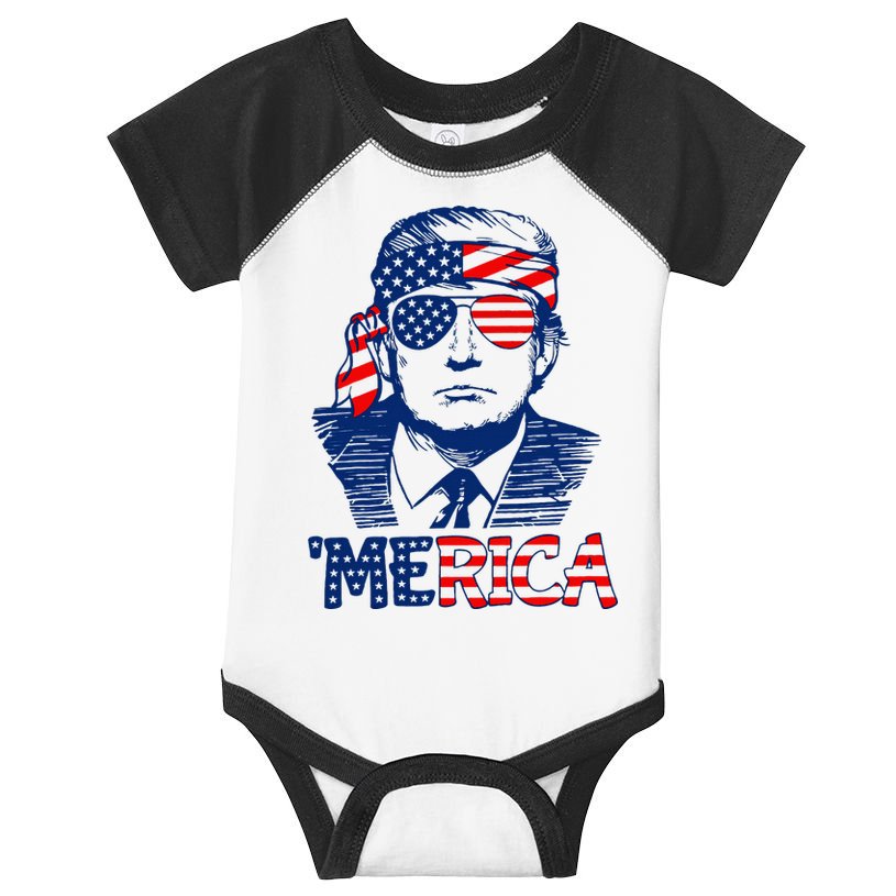Trump Merica Trump Funny 4th Of July Infant Baby Jersey Bodysuit
