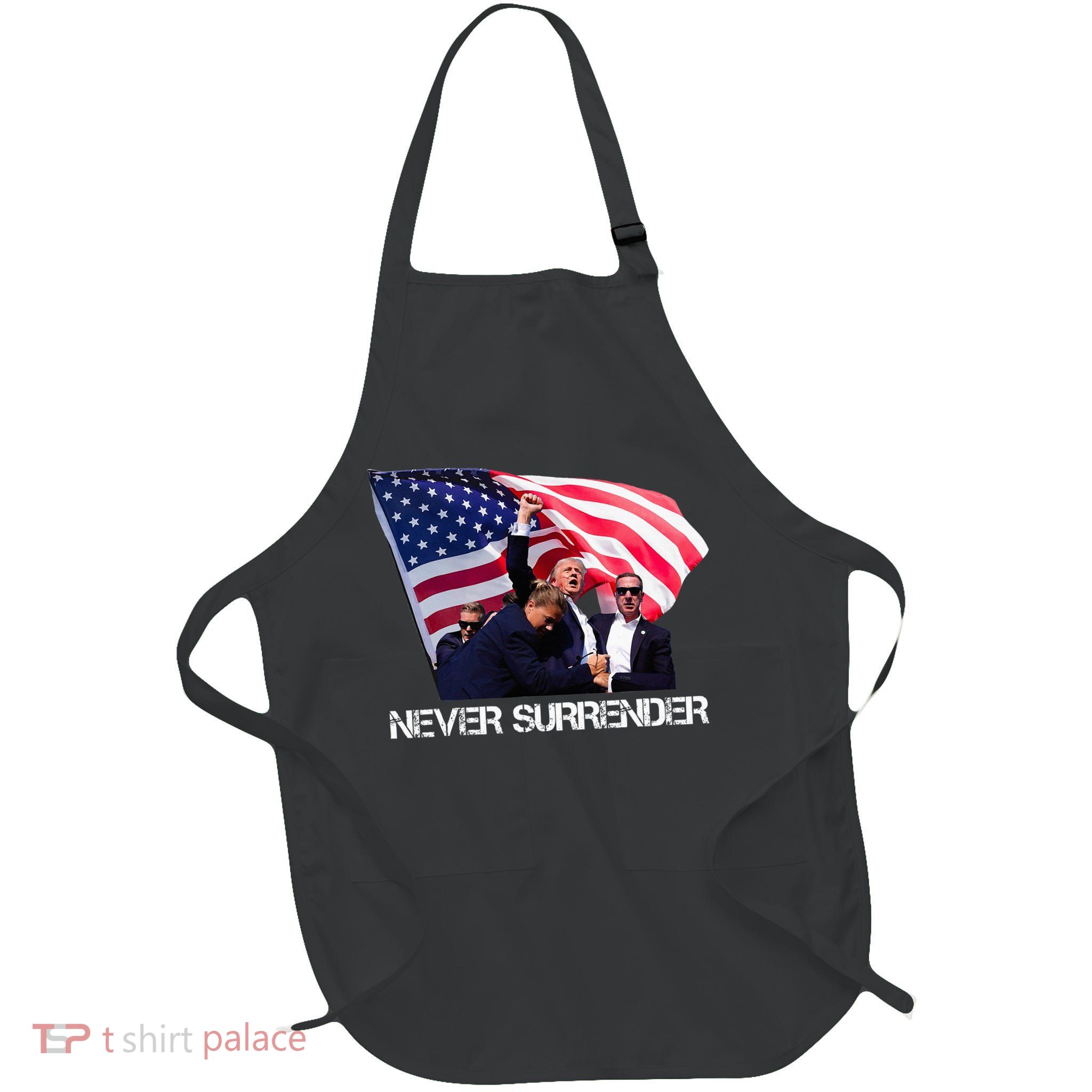 Trump Merica Trump American Flag Full-Length Apron With Pockets