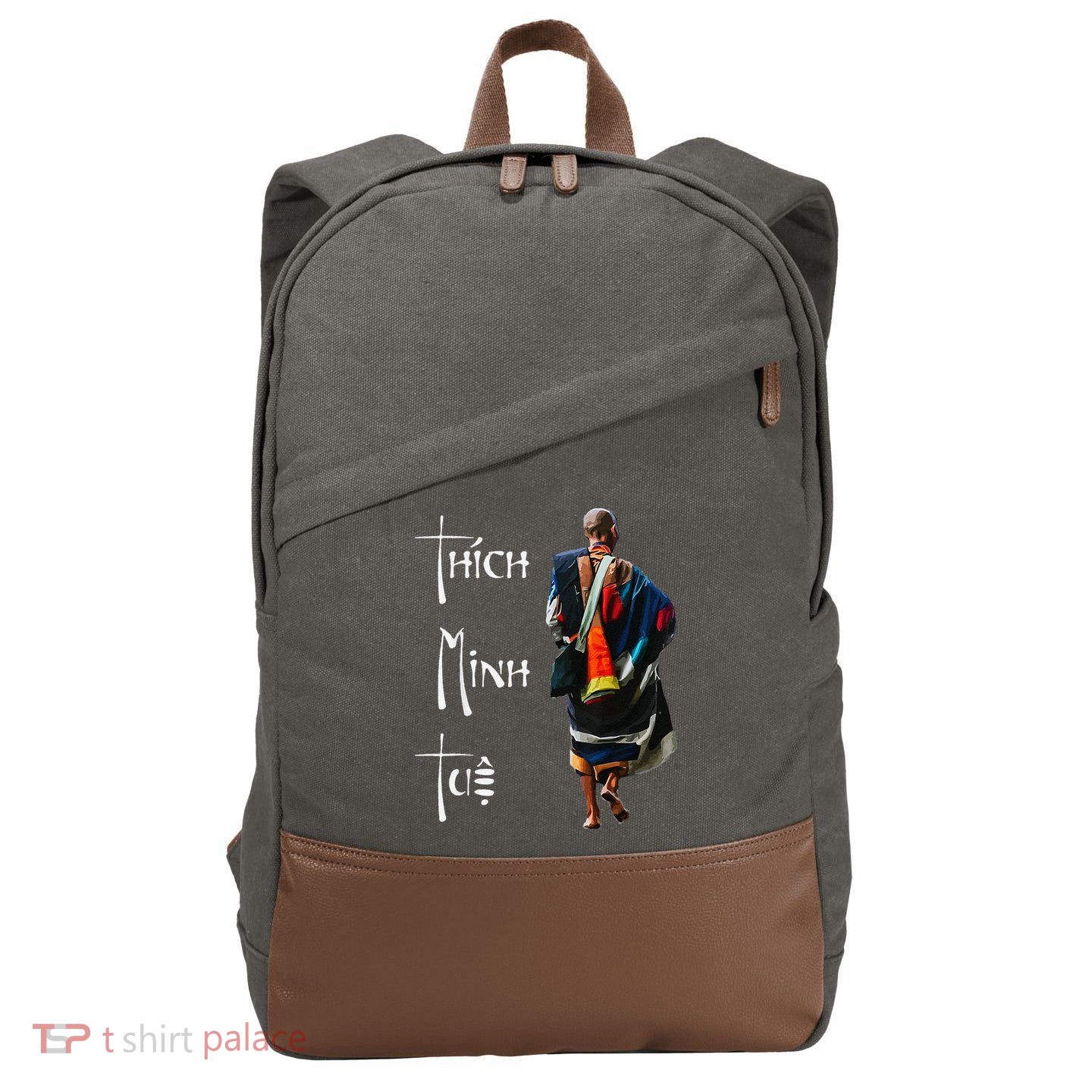 Thich Minh Tue Buddhist Monk Spiritual Journey Vietnam Cotton Canvas Backpack